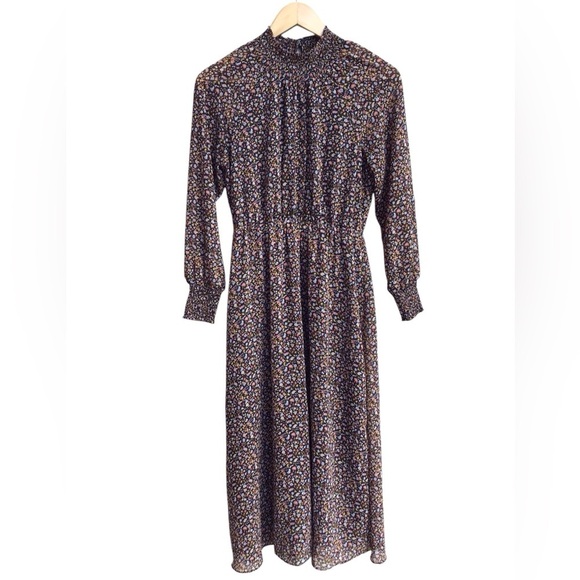 Madewell (Re)sourced Georgette Smocked Midi Dress in Folktale Paisley Size XS - Picture 7 of 14